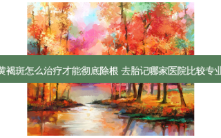 黄褐斑怎么治疗才能彻底除根 去胎记哪家医院比较专业