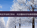 武汉牙齿矫正排名，武汉 *** 的牙齿整形医院
