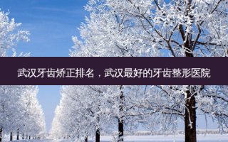 武汉牙齿矫正排名，武汉 *** 的牙齿整形医院