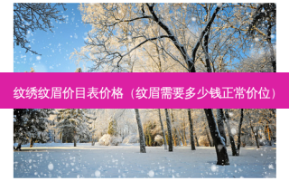 纹绣纹眉价目表价格（纹眉需要多少钱正常价位）