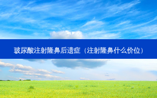 玻尿酸注射隆鼻后遗症（注射隆鼻什么价位）