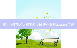 视力恢复手术大概要多少钱 爱尔眼科2023价目表