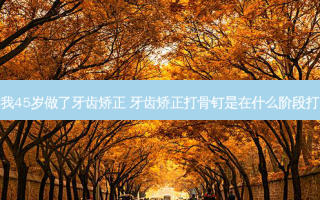 我45岁做了牙齿矫正 牙齿矫正打骨钉是在什么阶段打