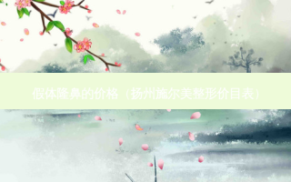 假体隆鼻的价格（扬州施尔美整形价目表）