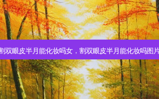 割双眼皮半月能化妆吗女，割双眼皮半月能化妆吗图片
