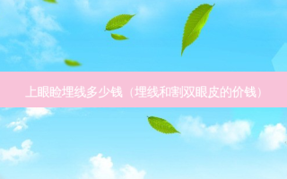上眼睑埋线多少钱（埋线和割双眼皮的价钱）