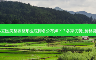 南阳私立医美整容整形医院排名公布如下？各家优势_价格都不同！