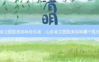 山东省立医院美容科价目表，山东省立医院美容科哪个医生高峰