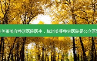 杭州美莱美容整形医院医生，杭州美莱整容医院是公立医院吗
