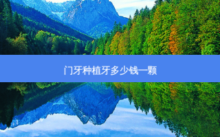 门牙种植牙多少钱一颗