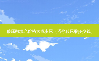 玻尿酸填充价格大概多尿（巧兮玻尿酸多少钱）