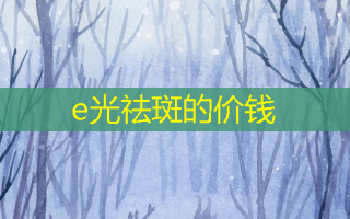 e光祛斑的价钱