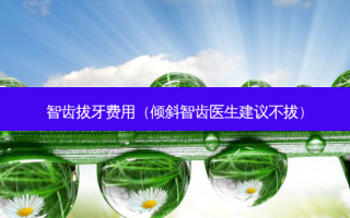 智齿拔牙费用（倾斜智齿医生建议不拔）