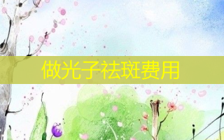 做光子祛斑费用