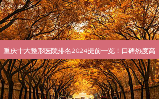 重庆十大整形医院排名2024提前一览！口碑热度高