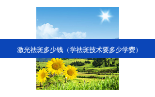 激光祛斑多少钱（学祛斑技术要多少学费）