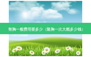 整胸一般费用要多少（隆胸一次大概多少钱）