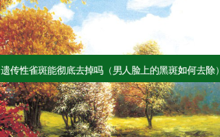 遗传性雀斑能彻底去掉吗（男人脸上的黑斑如何去除）