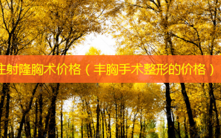 注射隆胸术价格（丰胸手术整形的价格）