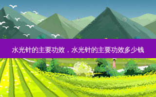 水光针的主要功效，水光针的主要功效多少钱