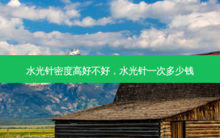水光针密度高好不好，水光针一次多少钱