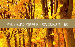 矫正牙齿多少钱价格表（做牙冠多少钱一颗）