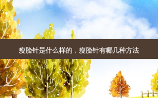 瘦脸针是什么样的，瘦脸针有哪几种 *** 