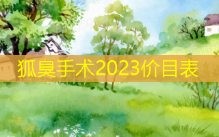 狐臭手术2023价目表