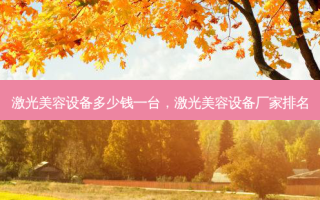 激光美容设备多少钱一台，激光美容设备厂家排名