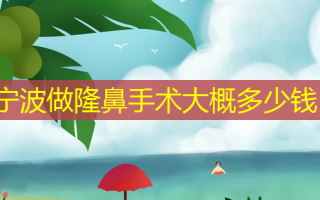 宁波做隆鼻手术大概多少钱