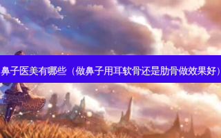鼻子医美有哪些（做鼻子用耳软骨还是肋骨做效果好）