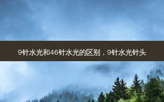 9针水光和46针水光的区别，9针水光针头