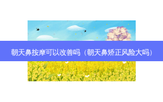 朝天鼻 *** 可以改善吗（朝天鼻矫正风险大吗）