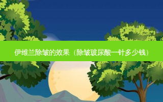 伊维兰除皱的效果（除皱玻尿酸一针多少钱）