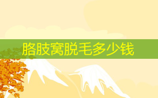 胳肢窝脱毛多少钱