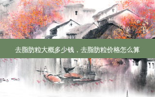 去脂肪粒大概多少钱，去脂肪粒价格怎么算