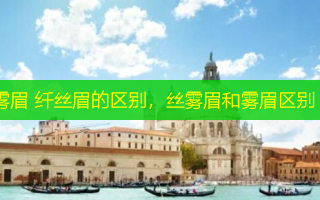 雾眉 纤丝眉的区别，丝雾眉和雾眉区别