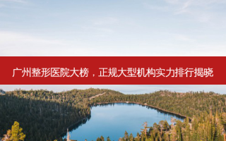 广州整形医院大榜，正规大型机构实力排行揭晓