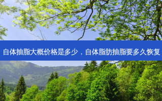 自体抽脂大概价格是多少，自体脂肪抽脂要多久恢复
