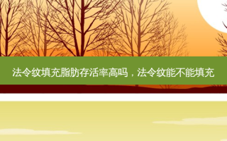 法令纹填充脂肪 *** 高吗，法令纹能不能填充