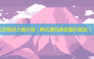 拉双眼皮大概价格（韩式高档美容整形医院）