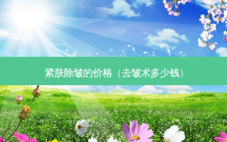 紧肤除皱的价格（去皱术多少钱）