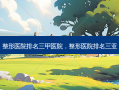 整形医院排名三甲医院，整形医院排名三亚