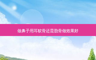 做鼻子用耳软骨还是肋骨做效果好