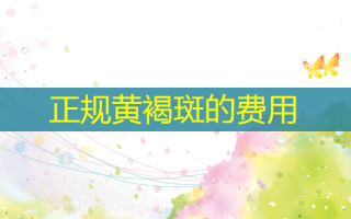 正规黄褐斑的费用