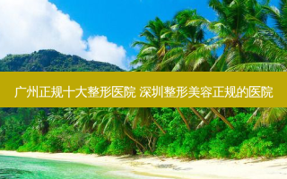 广州正规十大整形医院 深圳整形美容正规的医院