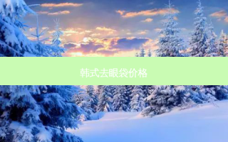 韩式去眼袋价格