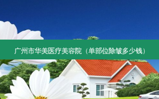 广州市华美医疗美容院（单部位除皱多少钱）