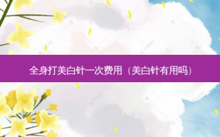 全身打美白针一次费用（美白针有用吗）