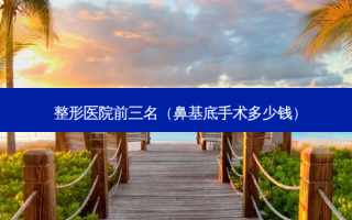 整形医院前三名（鼻基底手术多少钱）